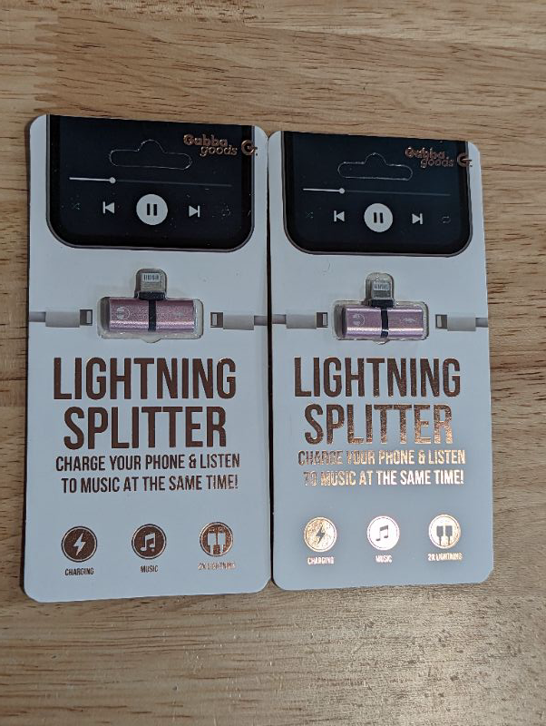 Photo 2 of Gabba Goods Lightning Splitter - 2 Pack - Rose Gold