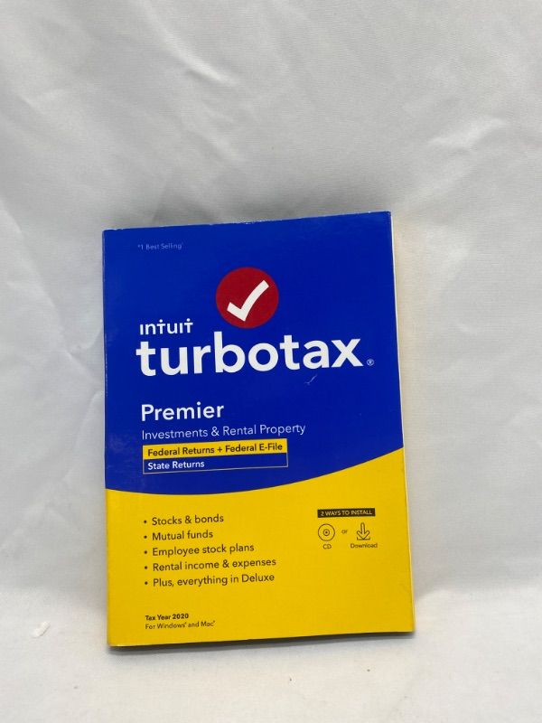 Photo 1 of [Old Version] TurboTax Premier 2020 Desktop Tax Software, Federal and State Returns + Federal E-file [Amazon Exclusive] [PC/Mac Disc]