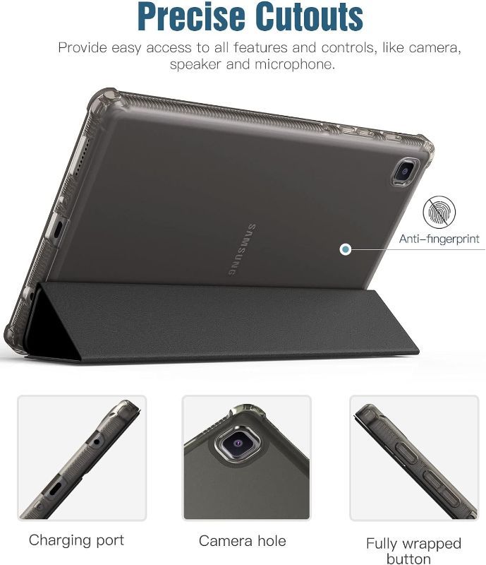 Photo 1 of TiMOVO Case for Samsung Galaxy Tab A7 Lite 8.7 2021 (SM-T220/ T225/T227), Slim Soft TPU Translucent Frosted Back Protective Cover Shell Fit Samsung Galaxy Tab A7 Lite 8.7 inch Tablet 2021, Black
