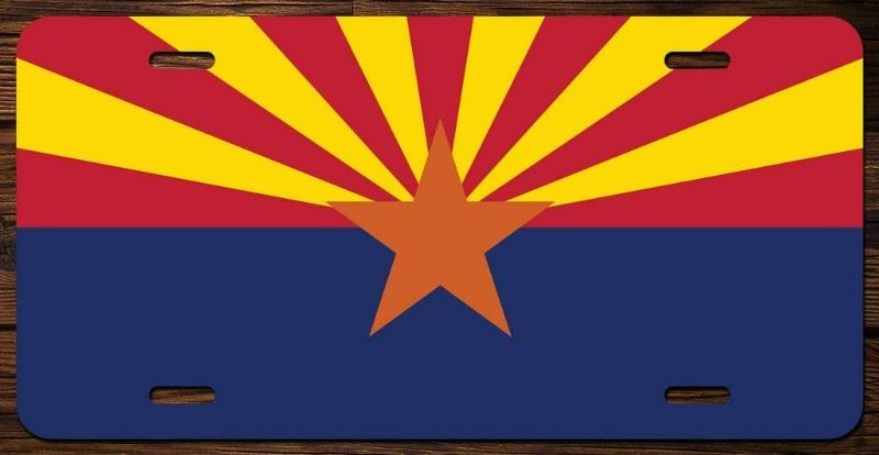 Photo 1 of Arizona State Flag Vanity Front License Plate Tag Printed Full Color KCFP002
+
Life is Better by The Campfire Printed Vanity Front License Plate Tag KCFP086