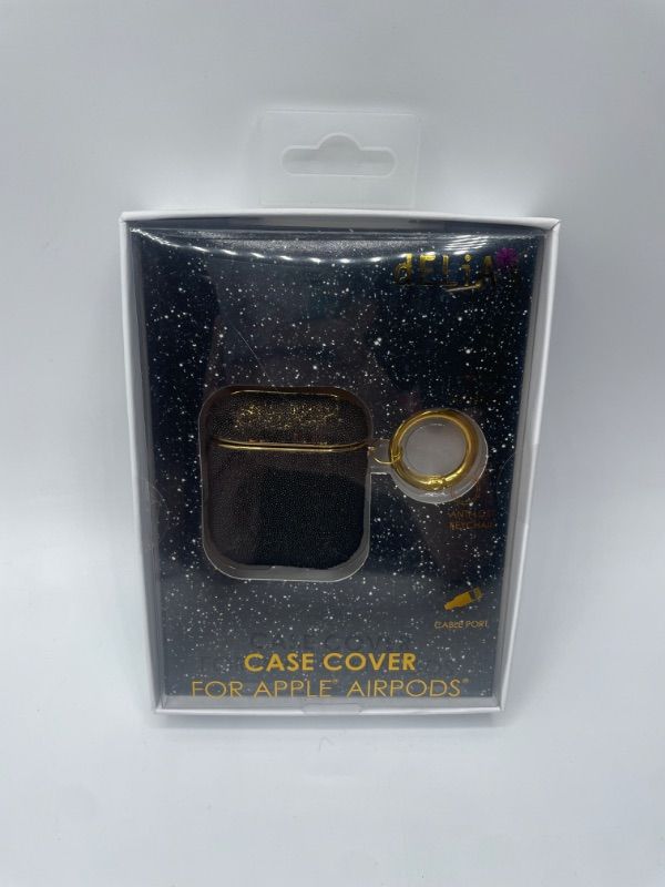 Photo 3 of Delia Black And Gold Glitter Airpod Case