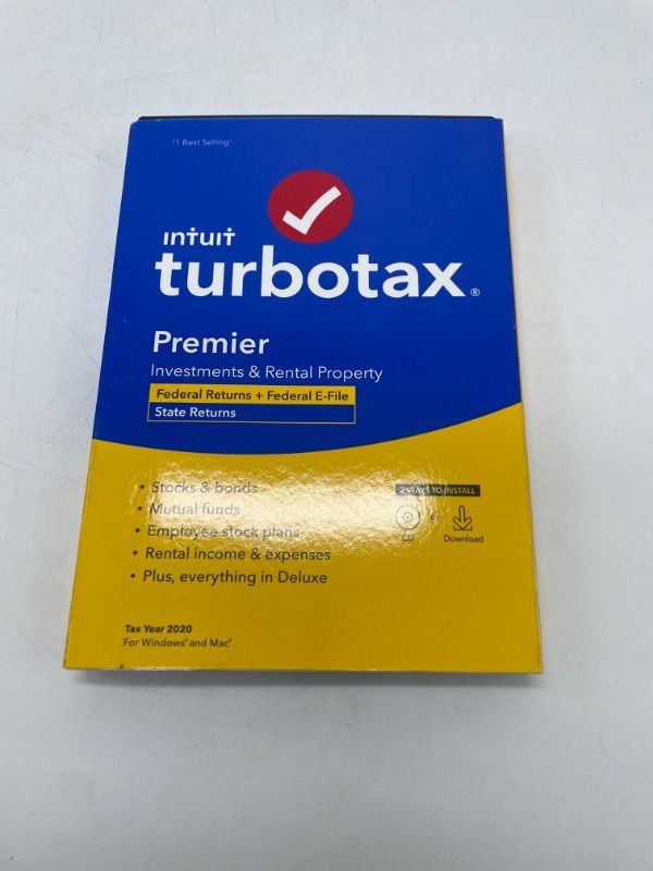 Photo 2 of [Old Version] TurboTax Premier 2020 Desktop Tax Software, Federal and State Returns + Federal E-file [Amazon Exclusive] [PC/Mac Disc]