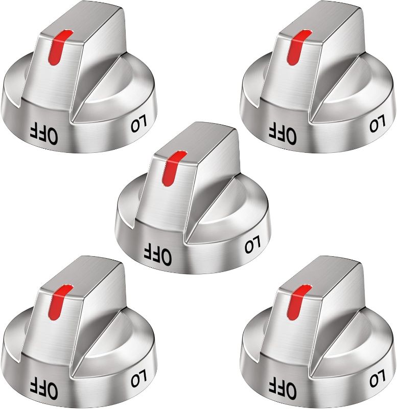 Photo 1 of [Upgraded] DG64-00473A Stove Knobs Compatible with Samsung Gas Range, Reinforced Stainless Steel Protection Power Ring, Ultra Durable Control Knobs Replacement for Samsung Stove Burner Oven (5 Pack)
