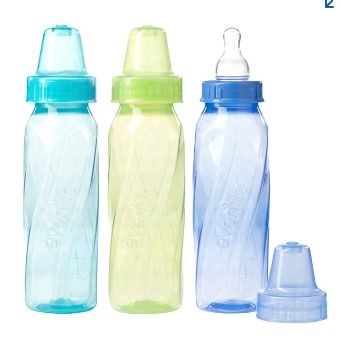 Photo 1 of Evenflo Feeding Classic Tinted Plastic Standard Neck Bottles for Baby, Infant and Newborn, Variety Colors/Unisex, 8 Ounce (Pack of 12)