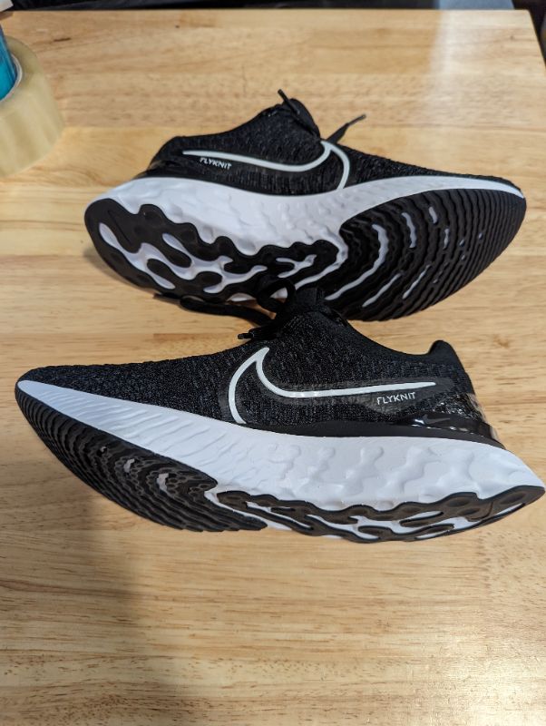 Photo 6 of Nike React Infinity Flyknit Running Shoes - Nike Women's Running Shoes - Black/White, Size 7.5
