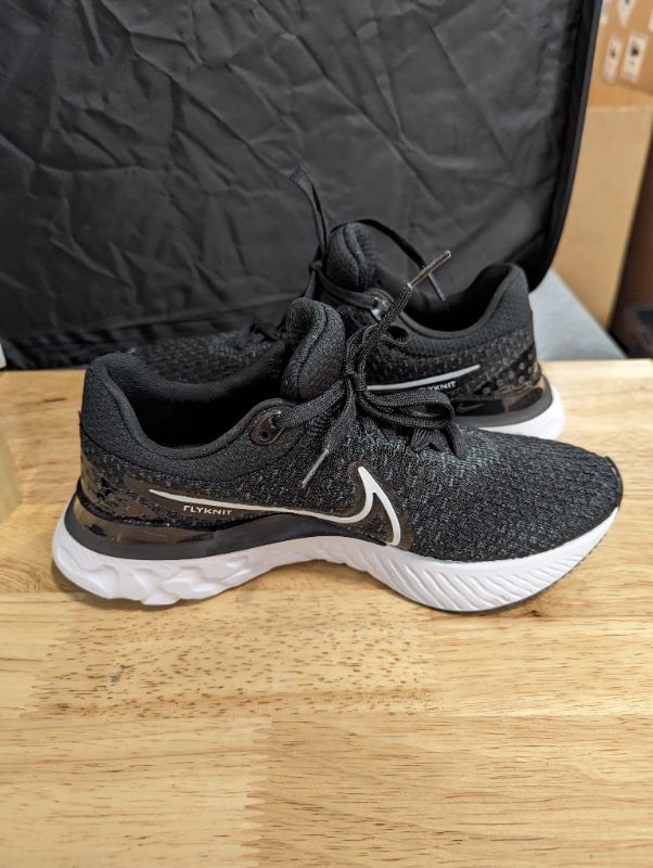 Photo 7 of Nike React Infinity Flyknit Running Shoes - Nike Women's Running Shoes - Black/White, Size 7.5
