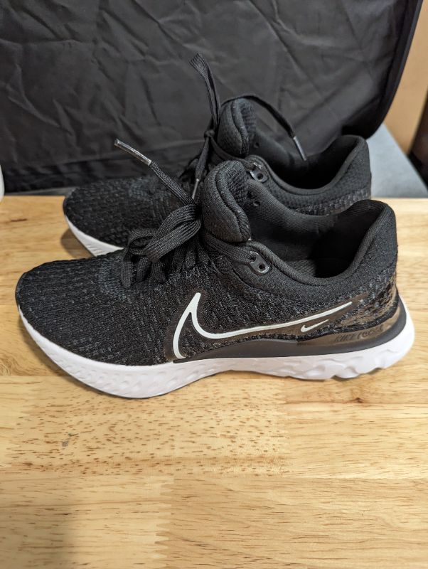 Photo 5 of Nike React Infinity Flyknit Running Shoes - Nike Women's Running Shoes - Black/White, Size 7.5
