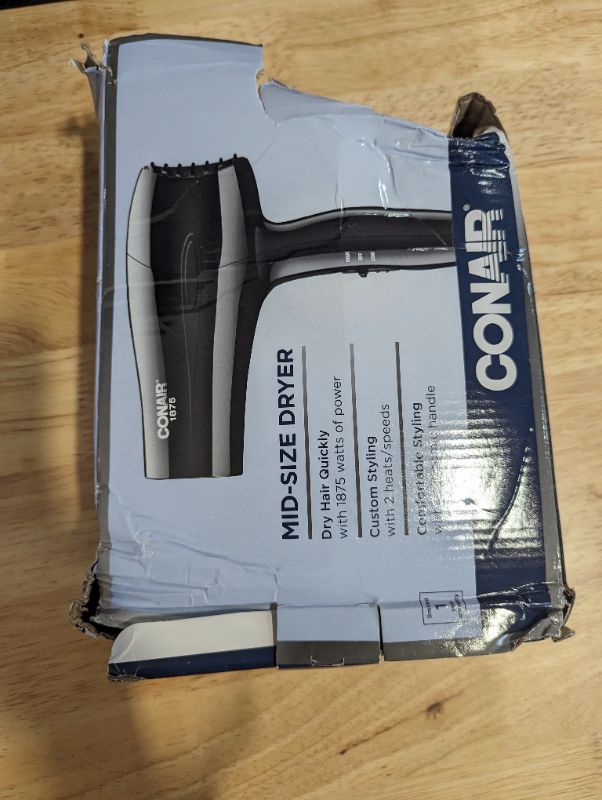 Photo 4 of Conair Hair Dryer, 1875W Mid-Size Hair Dryer - **Box Damaged, Product New**