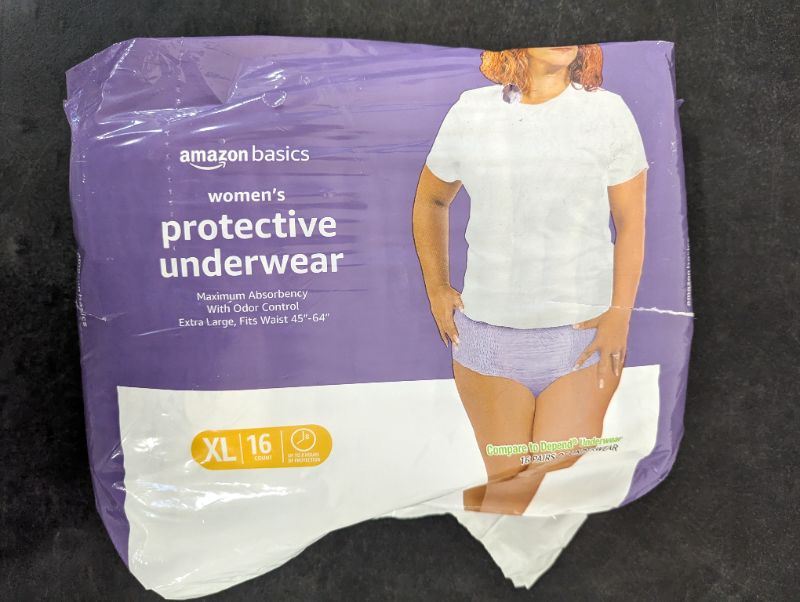 Photo 4 of Amazon Basics Incontinence & Postpartum Underwear for Women, Maximum Absorbency, Extra Large, 16 Count