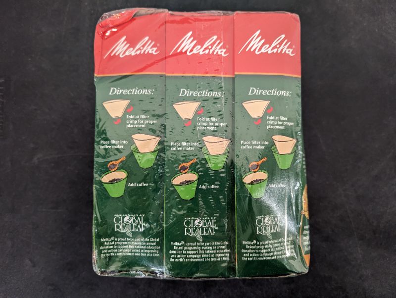 Photo 3 of Melitta Coffee Filters, #4, 8 to 12 Cup size, Cone Style, 100 Filters/Pack, 3/Pack