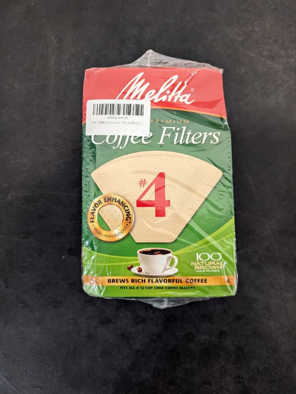 Photo 2 of Melitta Coffee Filters, #4, 8 to 12 Cup size, Cone Style, 100 Filters/Pack, 3/Pack