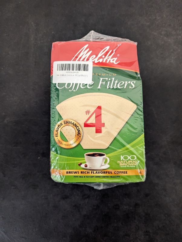 Photo 1 of Melitta Coffee Filters, #4, 8 to 12 Cup size, Cone Style, 100 Filters/Pack, 3/Pack