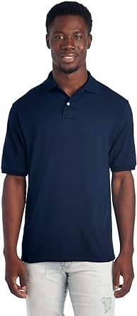 Photo 1 of Jerzees Men's Short Sleeve Polo Shirts, SpotShield Stain Resistant - Navy, XL