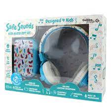 Photo 1 of Gabba Goods - Safe Sounds Bluetooth Speaker and Volume Limiting Over-Ear Headphones - Kids Audio Gift Set - Rainbows/Weather