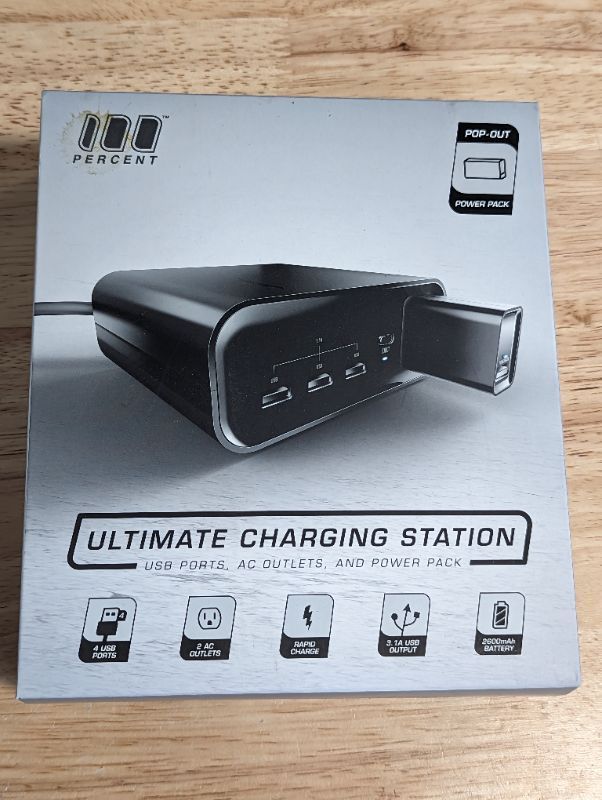 Photo 4 of 100 PERCENT MPU901 Wall Charging USB Station With Portable Battery that Slides Out, On-The-Go USB Power Pack