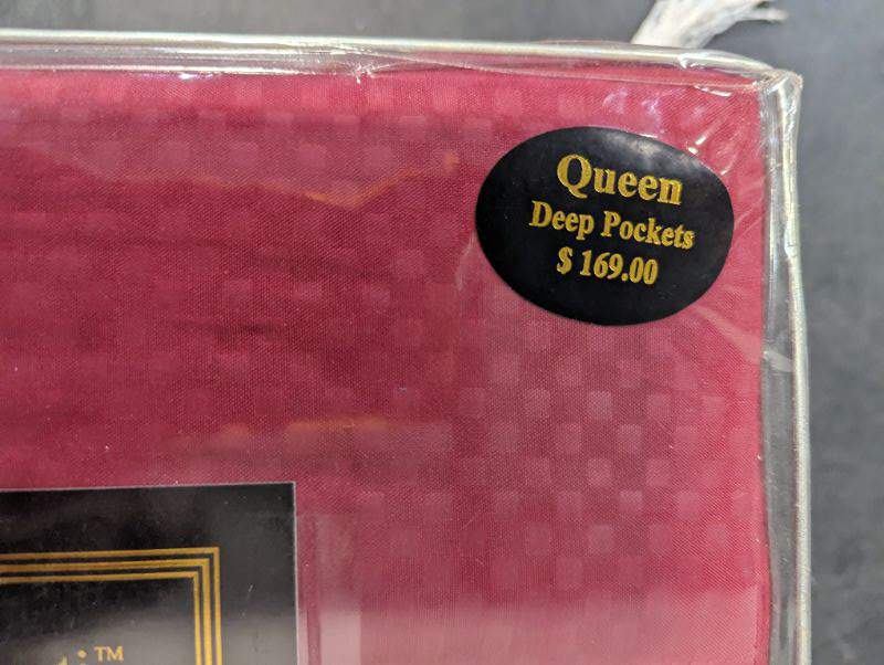 Photo 1 of Victoria Valenti Embossed Sheet Set with 4 Pillow Cases, Double Brushed and Ultra Soft with Deep Pockets for Extra Deep Mattress, Microfiber, Queen Burgundy

