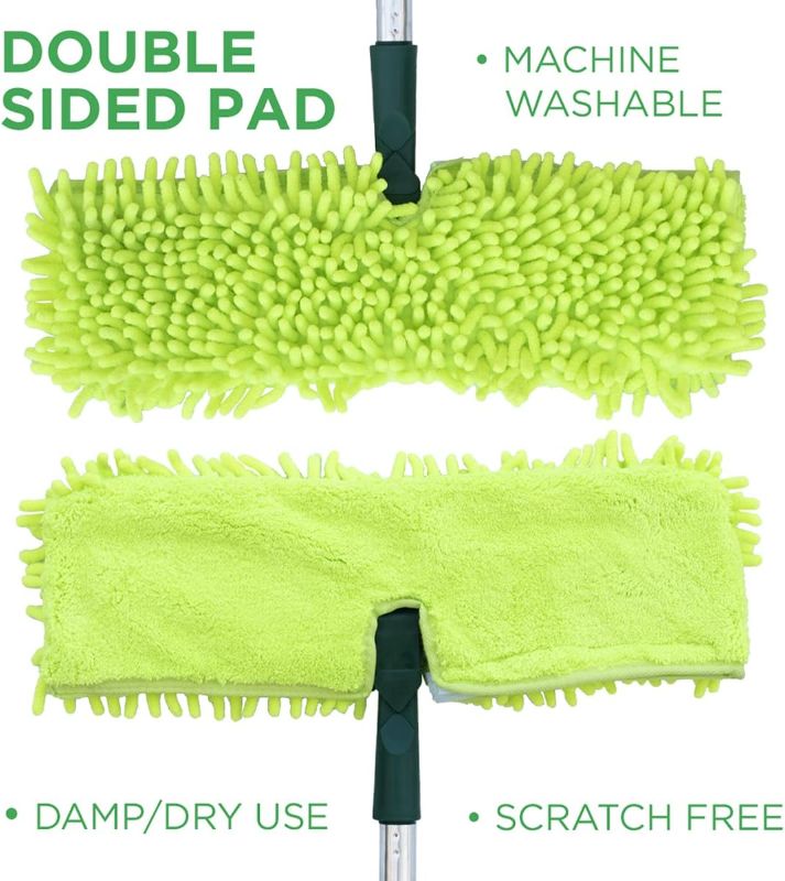 Photo 3 of Pine-Sol Telescopic Microfiber Dry/Wet Mop – Dust Mopping for Cleaning Hardwood Floors, Tile, Laminate | Swivel Sweeper with Washable Pad and Extendable Metal Handle
