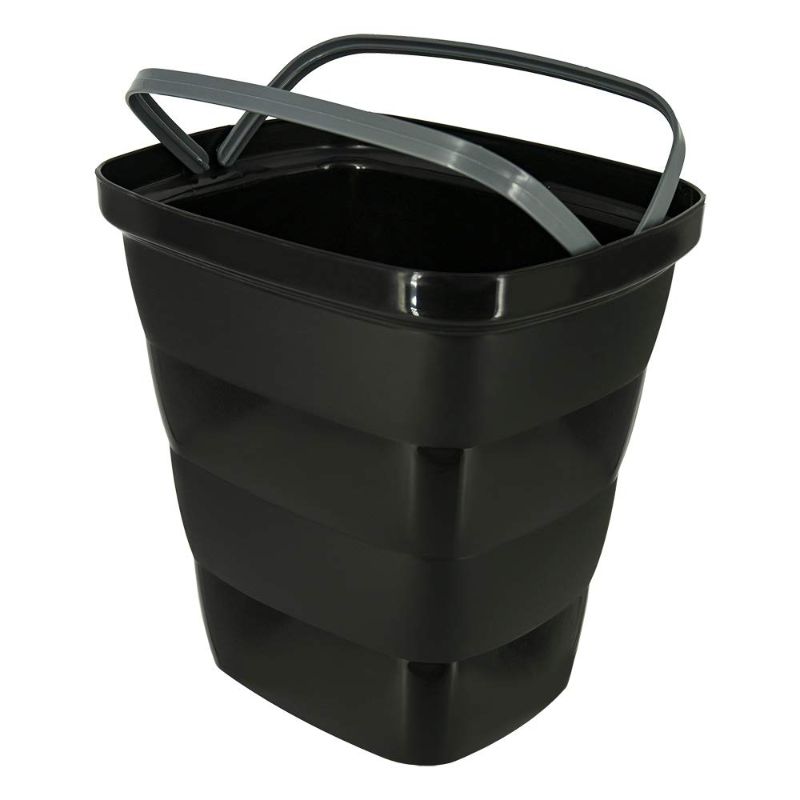 Photo 2 of Glad Metro Waste Bin with Bag Ring | Black Garbage Container, 14L
