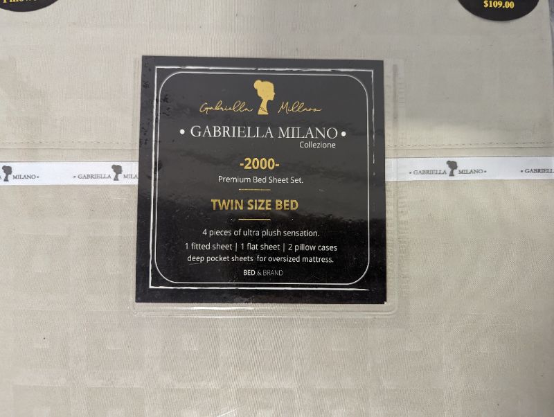 Photo 2 of Gabriella Milano Collezione - 2000 Premium Bed Sheet Set - 4pcs - Twin - Beige
**STOCK PHOTO TO SHOW COLOR AND CONTENTS, SEE PHOTOS FOR ACTUAL PRODUCT AND STYLE**