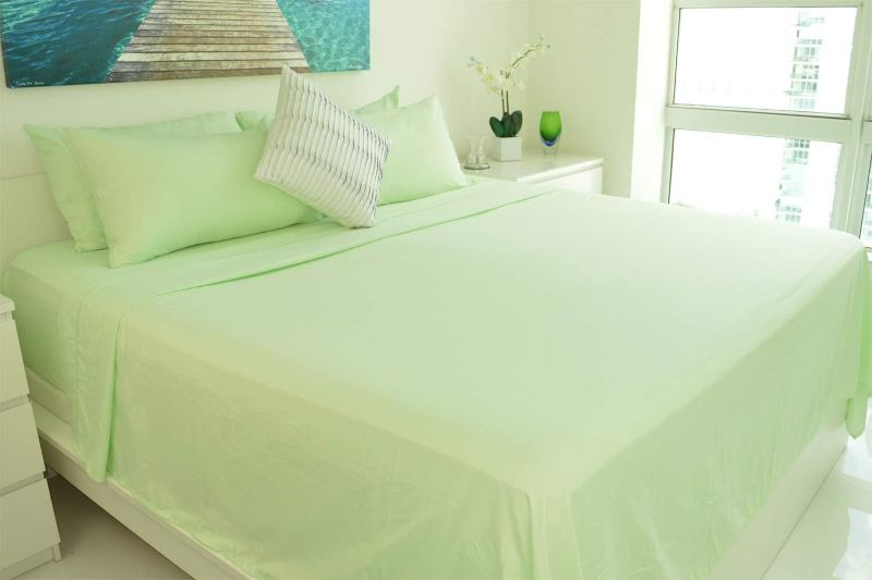 Photo 1 of Moonlight Collection by Victoria Valenti - Sheet Set with 4 Pillow Cases, Double Brushed and Ultra Soft with Deep Pockets for Extra Deep Mattress, Microfiber, Queen - Mint
