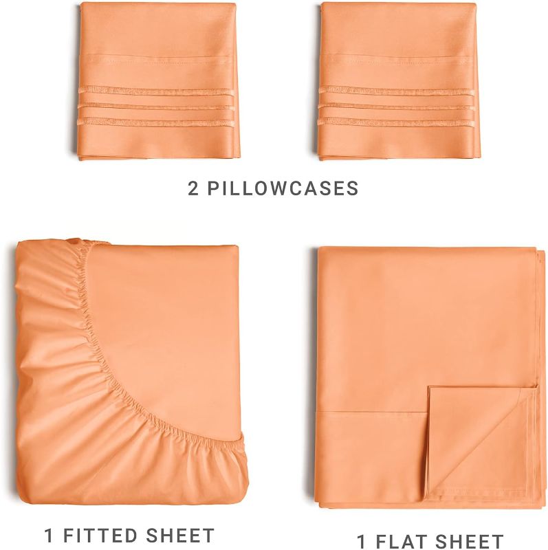 Photo 2 of Hotel Collection - 1200 Sheet Set, 4pcs - King, Coral 