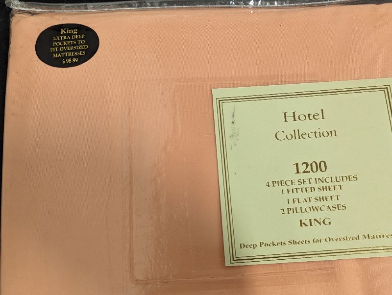 Photo 5 of Hotel Collection - 1200 Sheet Set, 4pcs - King, Coral 