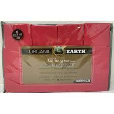 Photo 1 of Organic Earth - Aloe Vera Bamboo 1800 Series, 6 Piece Sheet Set Wrinkle Free (Burgundy)