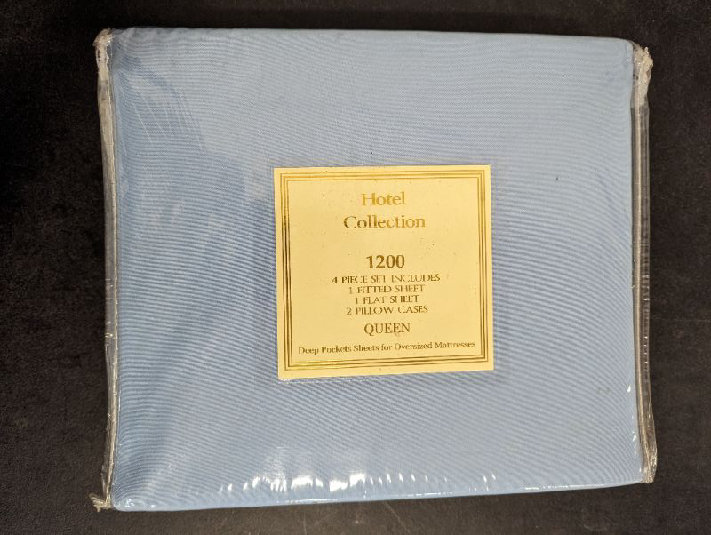 Photo 2 of Hotel Collection - 1200 Bed Sheet Set - 4pc - Queen - Blue