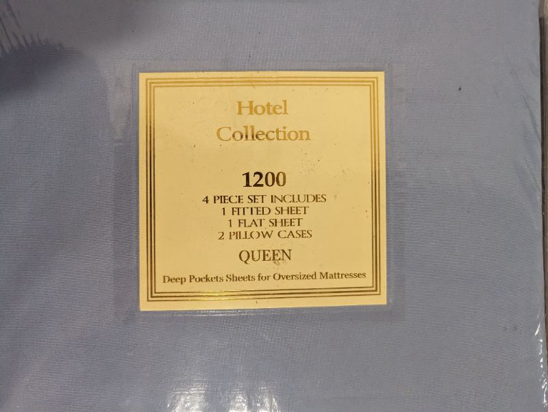 Photo 4 of Hotel Collection - 1200 Bed Sheet Set - 4pc - Queen - Blue