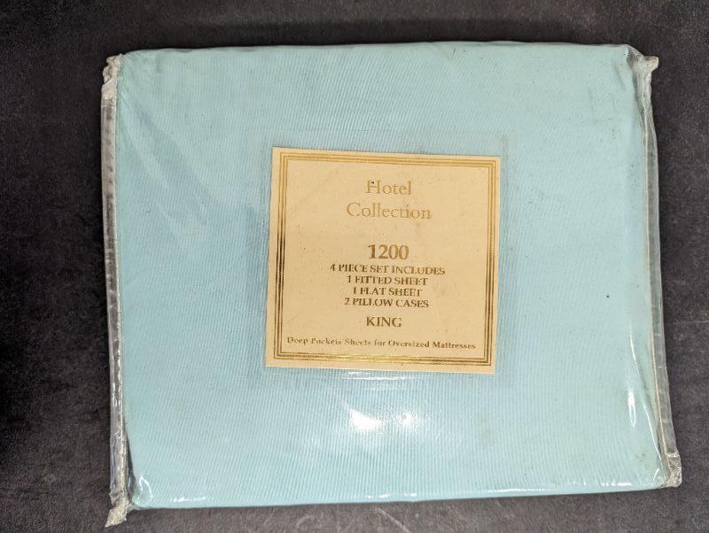 Photo 2 of Hotel Collection - 1200 Bed Sheet Set - 4pc - King - Aqua