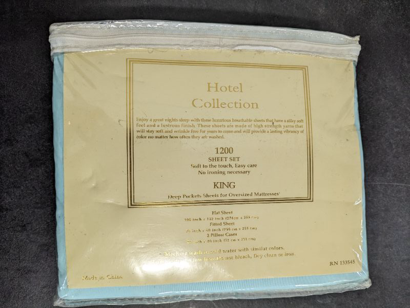 Photo 4 of Hotel Collection - 1200 Bed Sheet Set - 4pc - King - Aqua