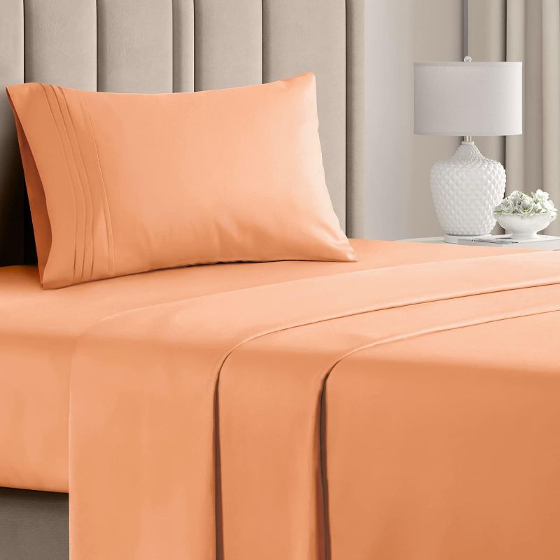 Photo 1 of Hotel Collection - 1200 Bed Sheet Set - 4pc - Twin X-L - Peach