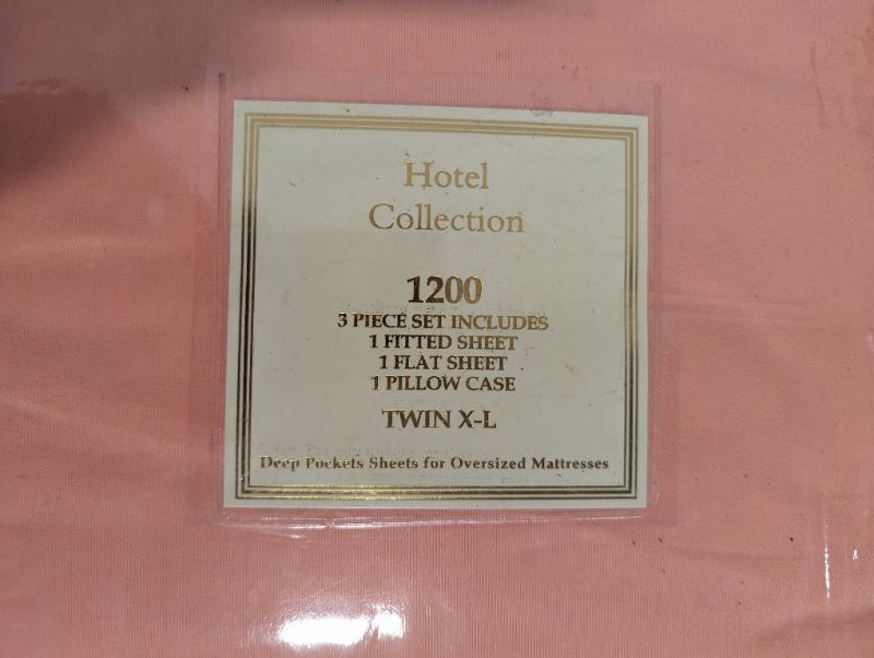 Photo 4 of Hotel Collection - 1200 Bed Sheet Set - 4pc - Twin X-L - Peach