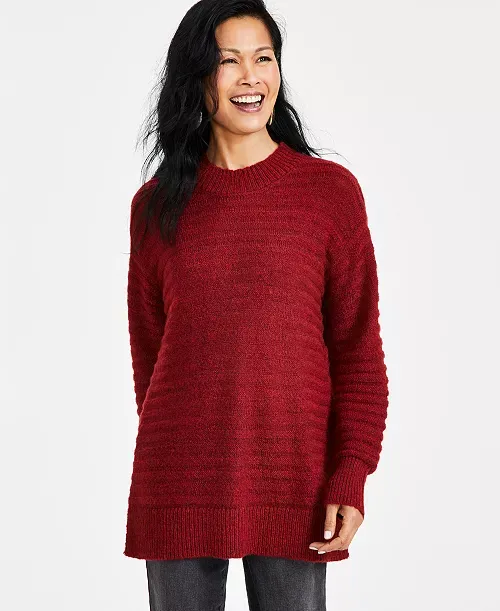 Photo 1 of Style & Co. - Women's Holiday Muse Pullover Sweater - Can Red Hthr - Size 1X - NWT
