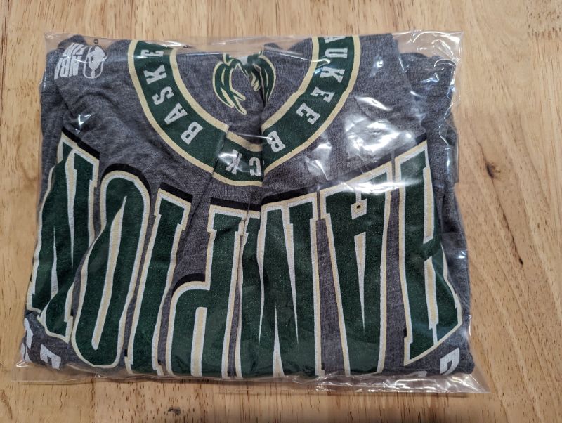 Photo 3 of Milwaukee Bucks 2021 NBA Finals Champions T-Shirt - Heather Grey, Size Large - NWT