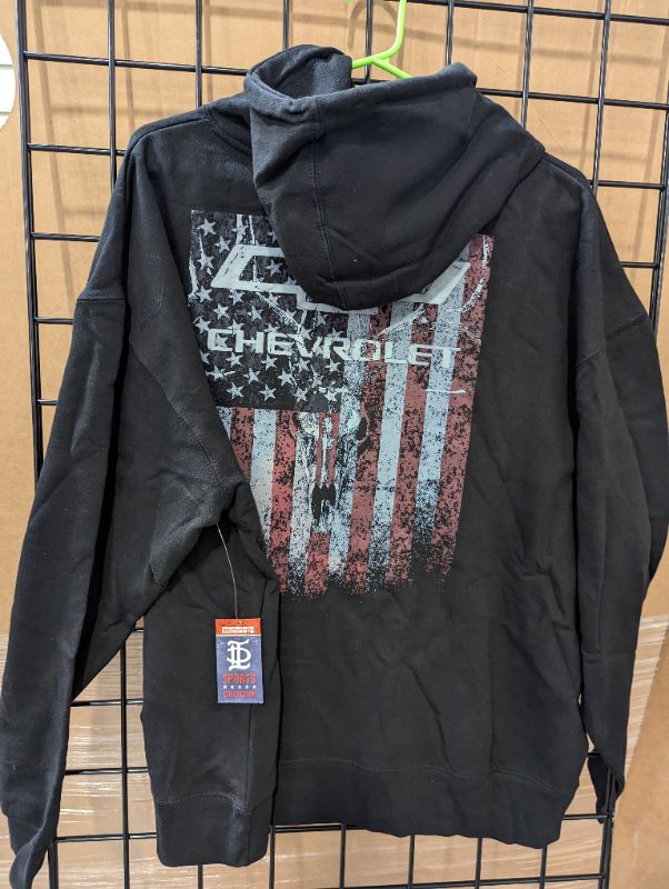 Photo 2 of Chevrolet American Flag Hooded Sweatshirt / Hoodie - Black - Size XL - NWT
