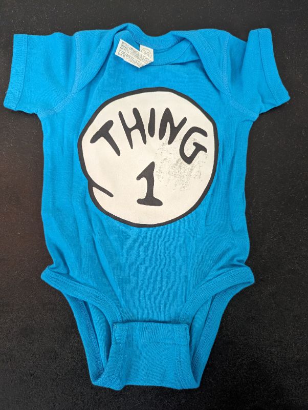 Photo 1 of "Thing 1" Blue Baby Bodysuit/Onesie - Size 6 Months