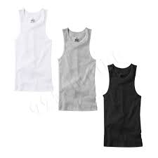 Photo 1 of 3 Pack - Pamela Ribbed Tank Tops - Grey, White, Black - Size 2XL