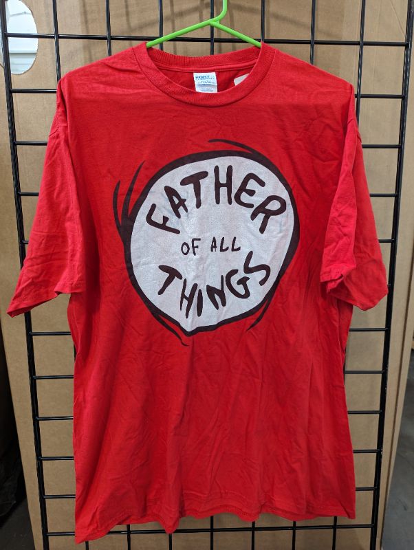 Photo 1 of "Father of All Things" T-Shirt - Red - Size 
