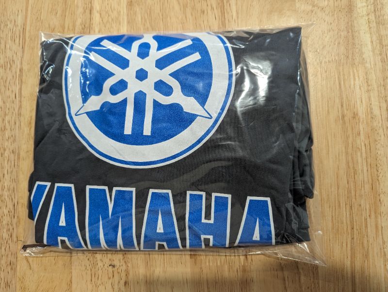 Photo 3 of Yamaha Men's Motorcycle Shirt - Grey, w/Blue & White Logo - Size 4XL