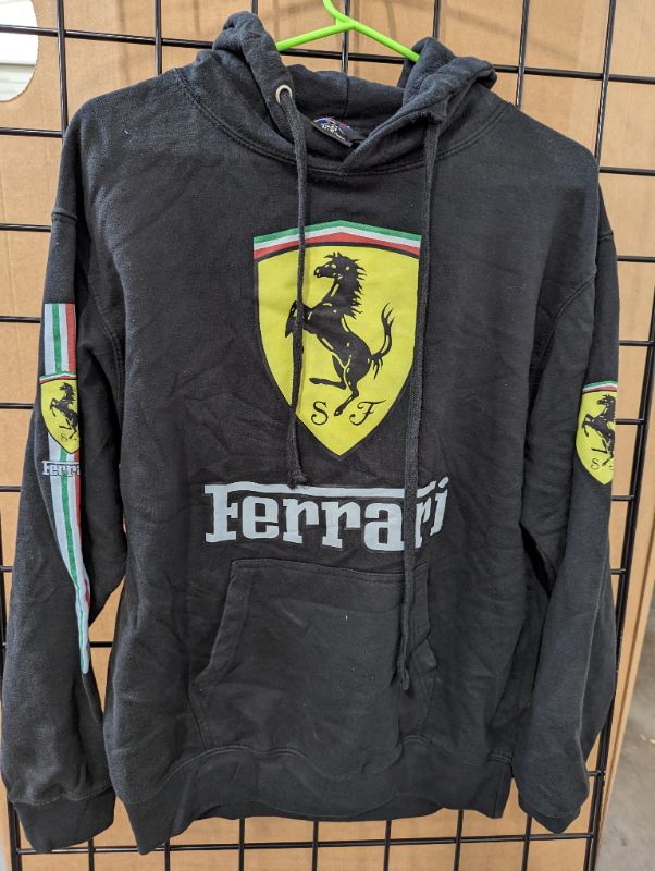 Photo 1 of Ferrari Hooded Sweatshirt - Black, Size Medium