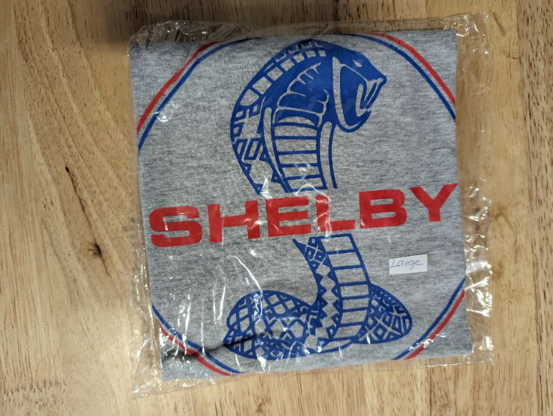 Photo 2 of Wild Bobby, Shelby Cobra USA Logo Emblem Powered by Ford Motors, Cars and Trucks, Men Graphic Tee, Heather Grey, Large
