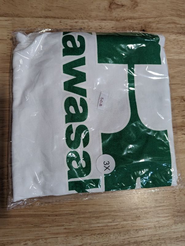 Photo 2 of Men's Kawasaki Logo Long Sleeve T-Shirt - White, Green Logo - Size 3XL **STOCK PHOTO TO SHOW STYLE, SHIRT IS WHITE, NOT BLACK. SEE PHOTOS**
