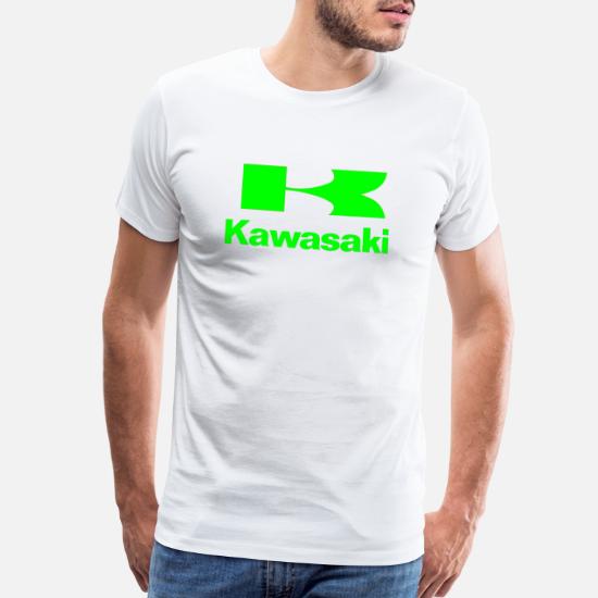 Photo 1 of Men's Kawasaki Logo T-Shirt - White, w/Dark Green Logo - Size Medium **STOCK PHOTO TO SHOW STYLE, LOGO IS DARKER GREEN, SEE PHOTOS**
