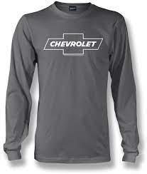 Photo 1 of Chevrolet Logo Long Sleeve Shirt - Charcoal Grey w/Red & White Design - Size 5XL **STOCK PHOTO TO SHOW STYLE OF SHIRT, LOGO AND COLORING ARE DIFFERENT, SEE PHOTOS**