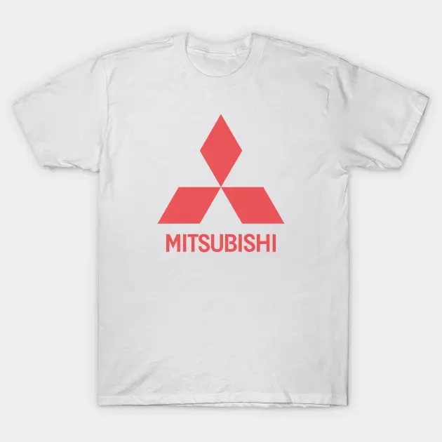 Photo 1 of Mitsubishi Logo Men's T-Shirt - Red w/White Design - Size 2XL **STOCK PHOTO TO SHOW STYLE/DESIGN, COLORS ARE OPPOSITE**