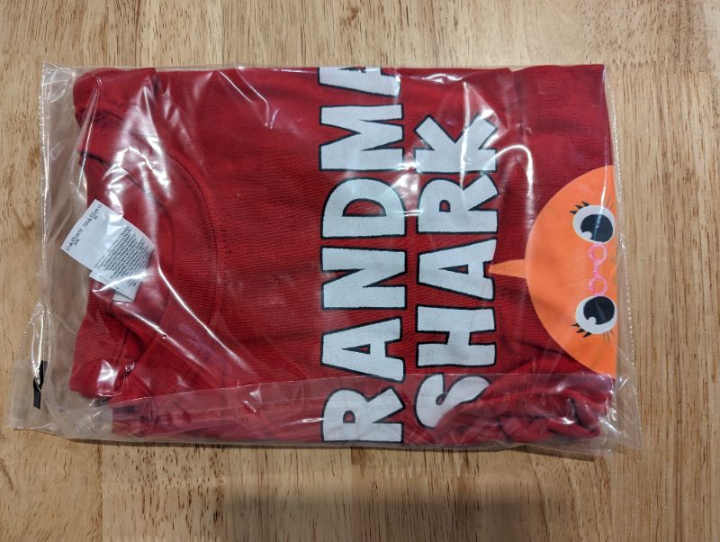 Photo 2 of Pinkfong Grandma Shark T-shirt - Red - Size Medium **STOCK PHOTO TO SHOW STYLE, SHIRT IS RED, SEE PHOTOS**
