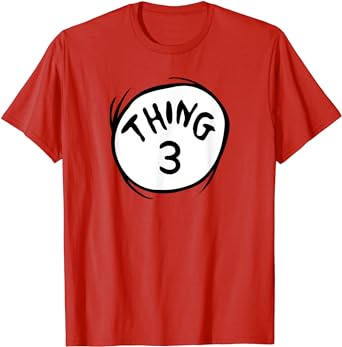 Photo 1 of Dr. Seuss "Thing 3" RED T-Shirt - Size Small

