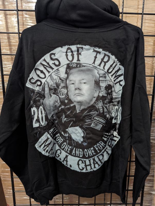 Photo 3 of Esy Surf Co. - Son's of Trump Maga Chapter Hoodie - Black - Size Large - NWT