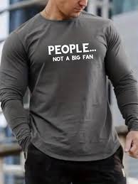 Photo 1 of "People... Not A Big Fan" Long Sleeve Shirt - Charcoal Grey - Size Small
